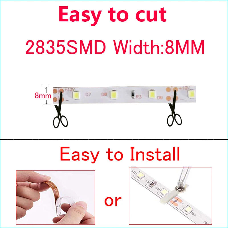 led strip lights 12v waterproof 5 cm 1-5M LED strip Decoration Garland Wire Rope Tube Line flexible Neon Light light Cigar Drive