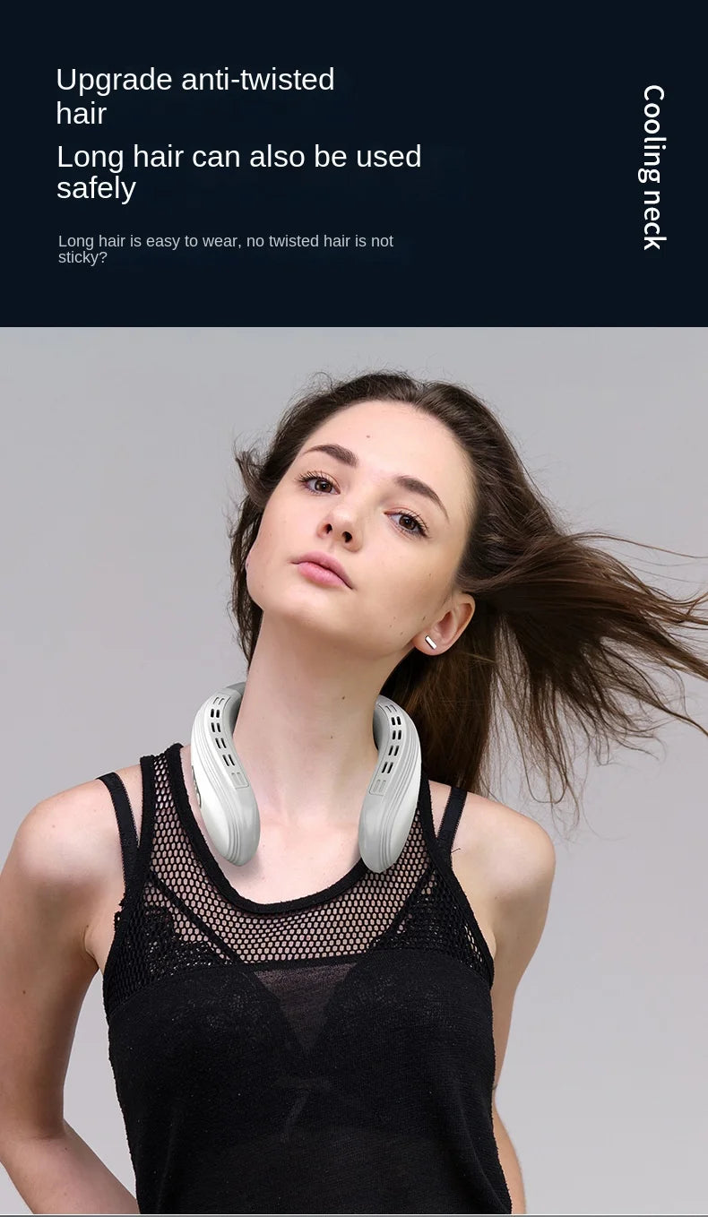 Portable Neck Fan New Neck Air Conditioner Rechargeable Semiconductor Cooling Bladeless Fan Outdoor Personal Fan Wearable Cooler