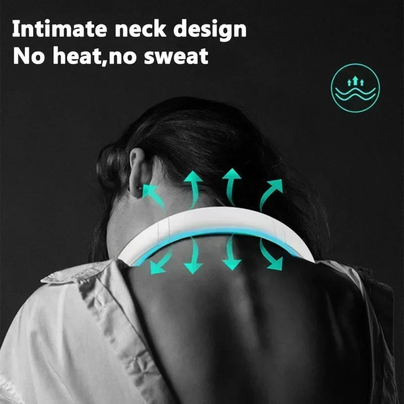 Summer portable mini home air-cooled neck hanging fan Outdoor sports, running, travel bladeless, wearable USB neck Stra