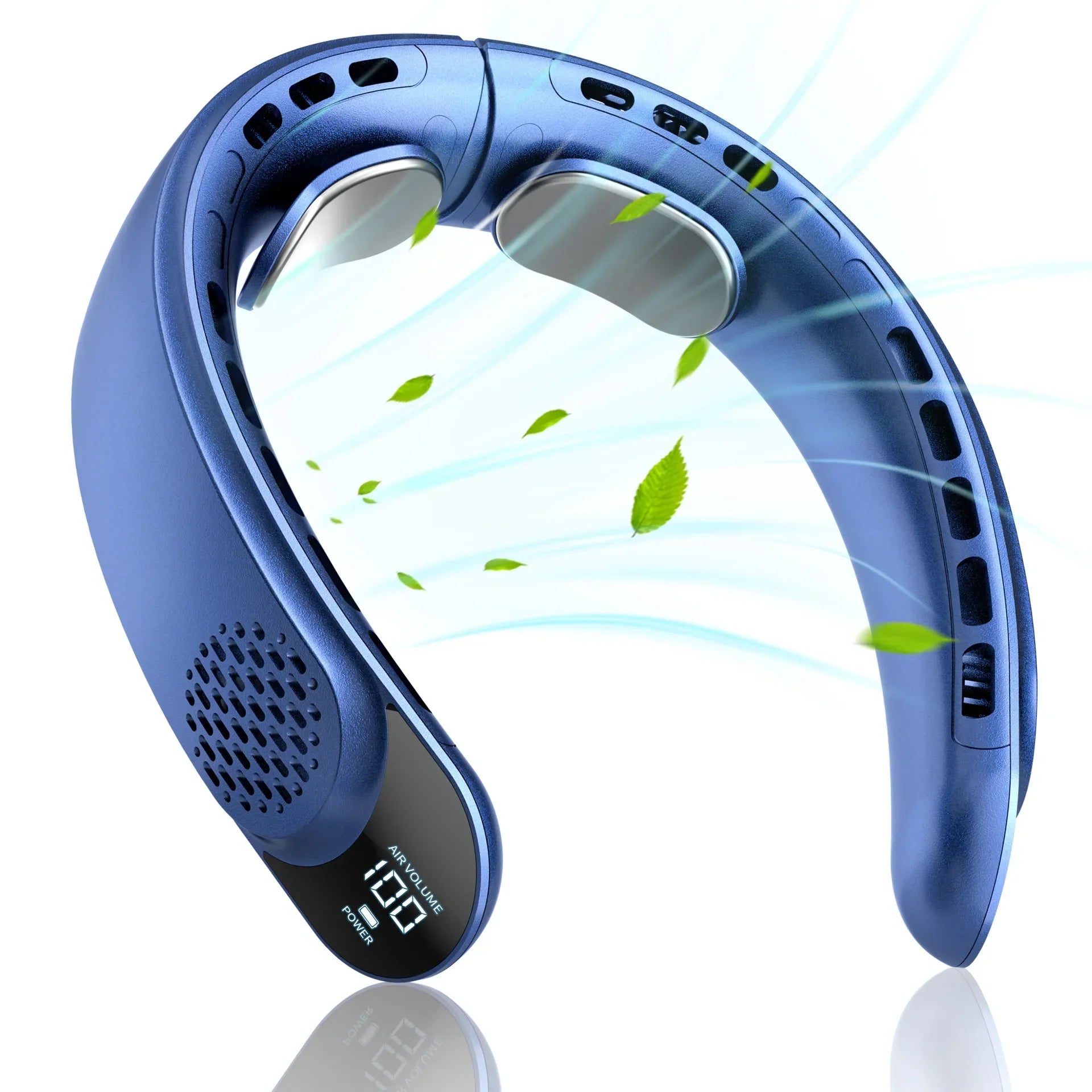 Portable Neck Fan 3-speed 4000mAh USB Charging Fast Cooling Multifunctional Digital Display Air Conditioner Outdoor Neck Fan