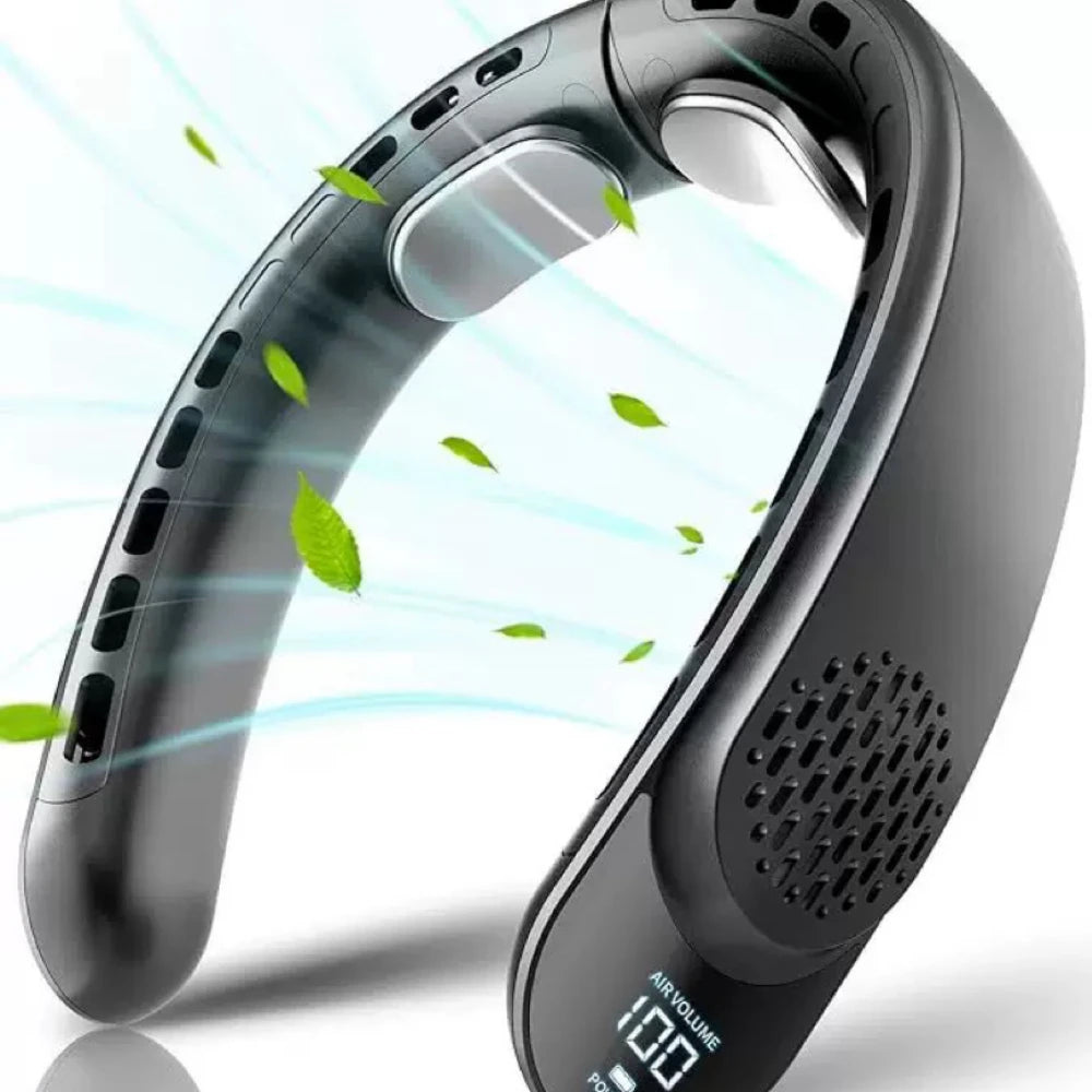 Portable Neck Fan, 4000 mAh Battery Rechargeable 3 Speeds Adjustable Mini Hanging Neck Fan Bladeless Neckband for Sports