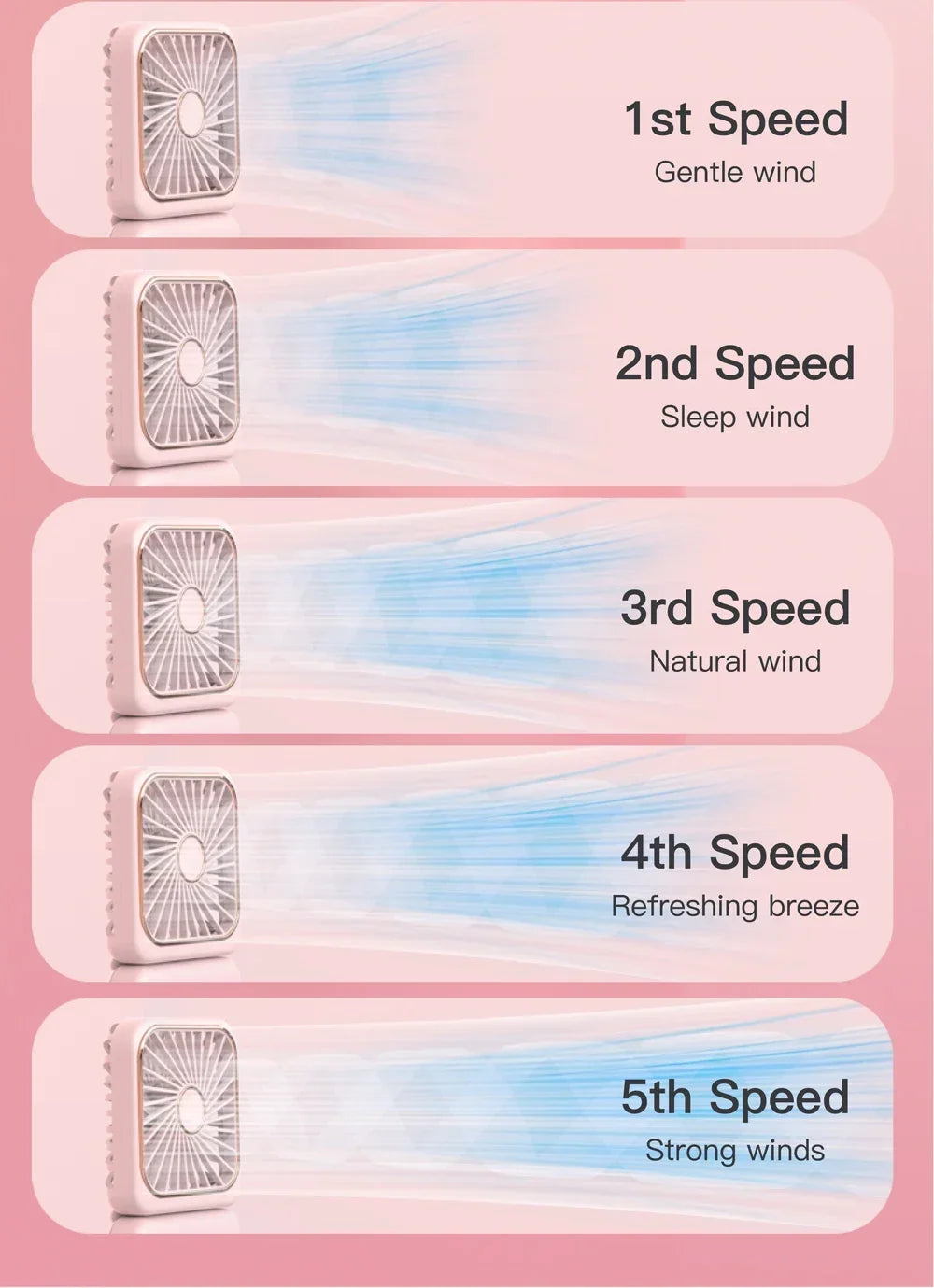 Portable Neck Fan Foldable Mini Handheld Fan with Power Bank USB Rechargeable Small Hand Fan Hanging Neck Fan Folding Desk Fan