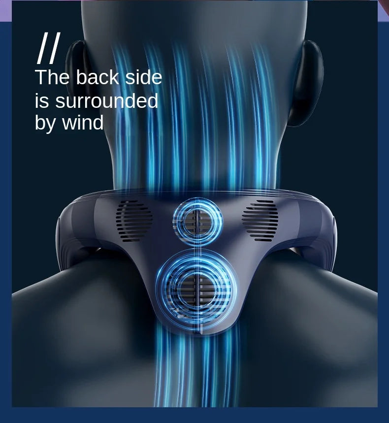 Portable Neck Fan New Neck Air Conditioner Rechargeable Semiconductor Cooling Bladeless Fan Outdoor Personal Fan Wearable Cooler