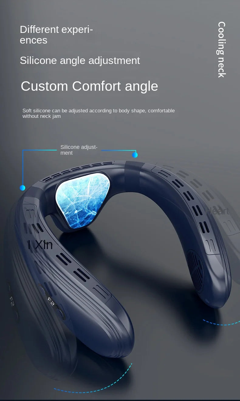 Portable Neck Fan New Neck Air Conditioner Rechargeable Semiconductor Cooling Bladeless Fan Outdoor Personal Fan Wearable Cooler