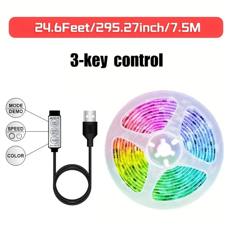 LED Strip Light, RGB for Various Scenes with Double-Sided Adhesive Tape Easy Installation - Ambient Bedroom Computer Desk Lights