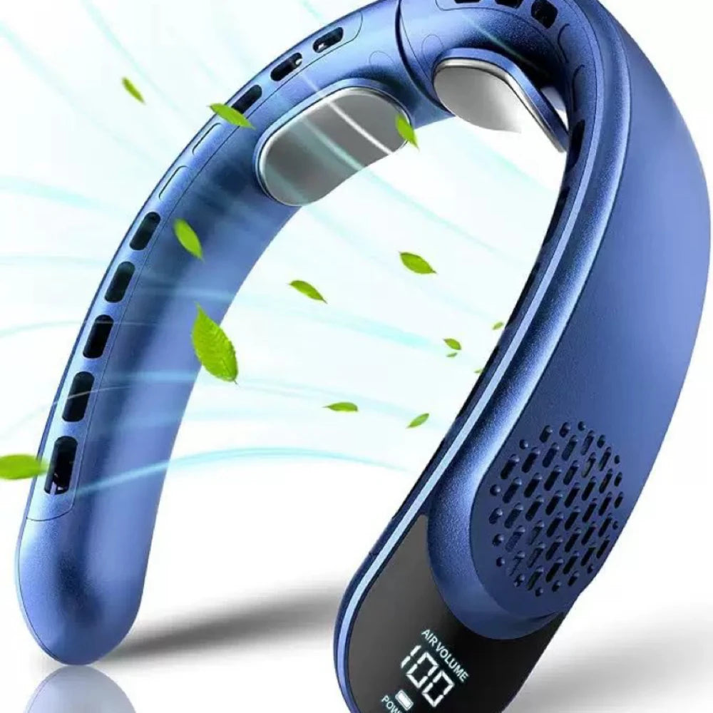 Portable Neck Fan, 4000 mAh Battery Rechargeable 3 Speeds Adjustable Mini Hanging Neck Fan Bladeless Neckband for Sports
